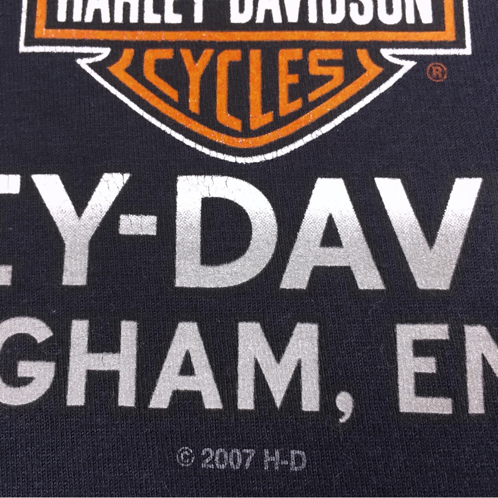 Harley Davidson Long Sleeve Graphic Shirt Navy Blue XXL 2XL Halloween Horror - Picture 10 of 16